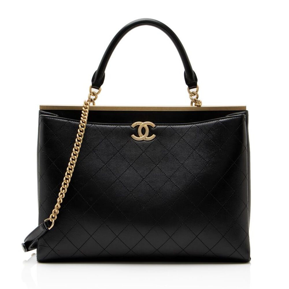 Chanel Calfskin Coco Luxe Large Shopping Tote